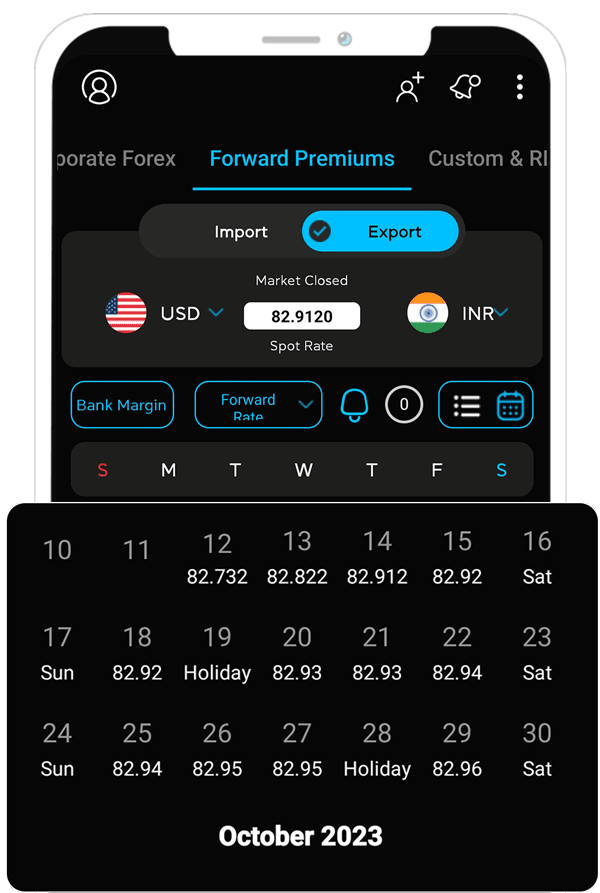 A mobile phone with a forex trading calendar on it.